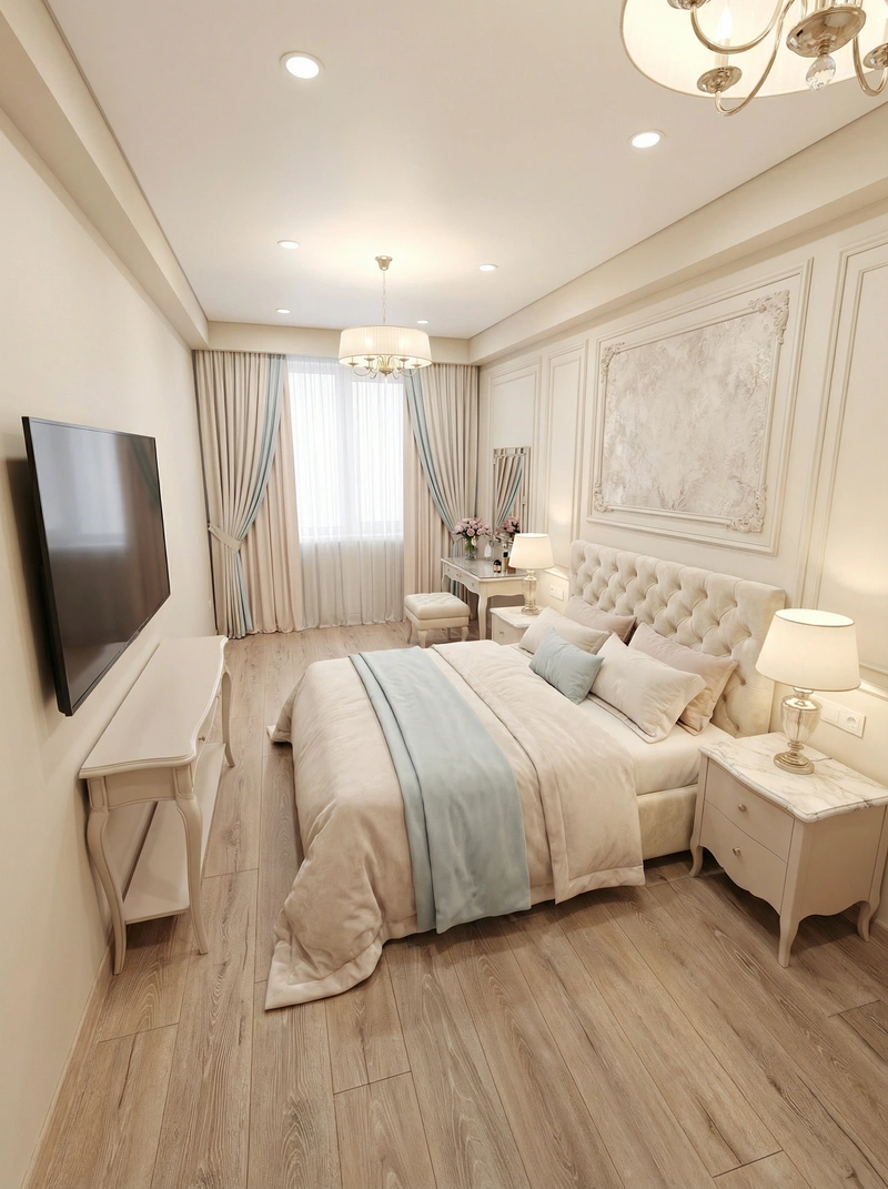 Дизайн интерьера в стиле Классика — Спальня от нейросети RoomGPT