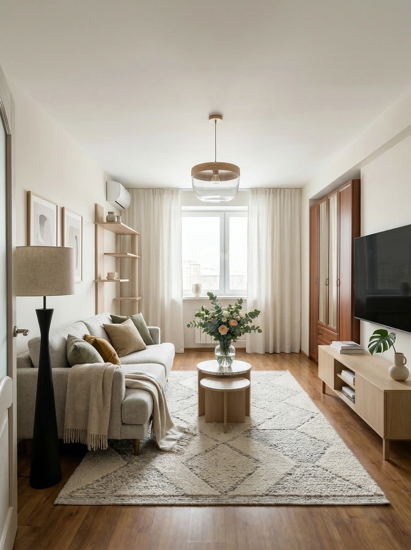 Дизайн интерьера в стиле Сканди — Гостиная от нейросети RoomGPT
