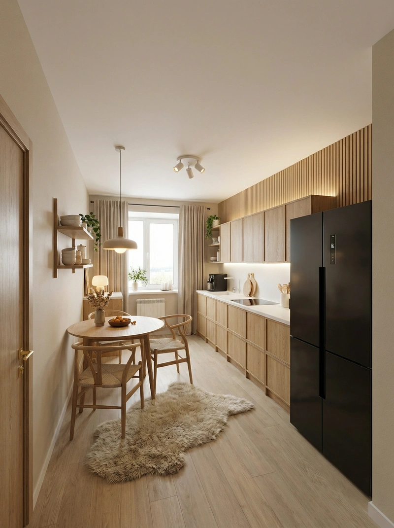 Дизайн интерьера в стиле Хюгге — Кухня от нейросети RoomGPT