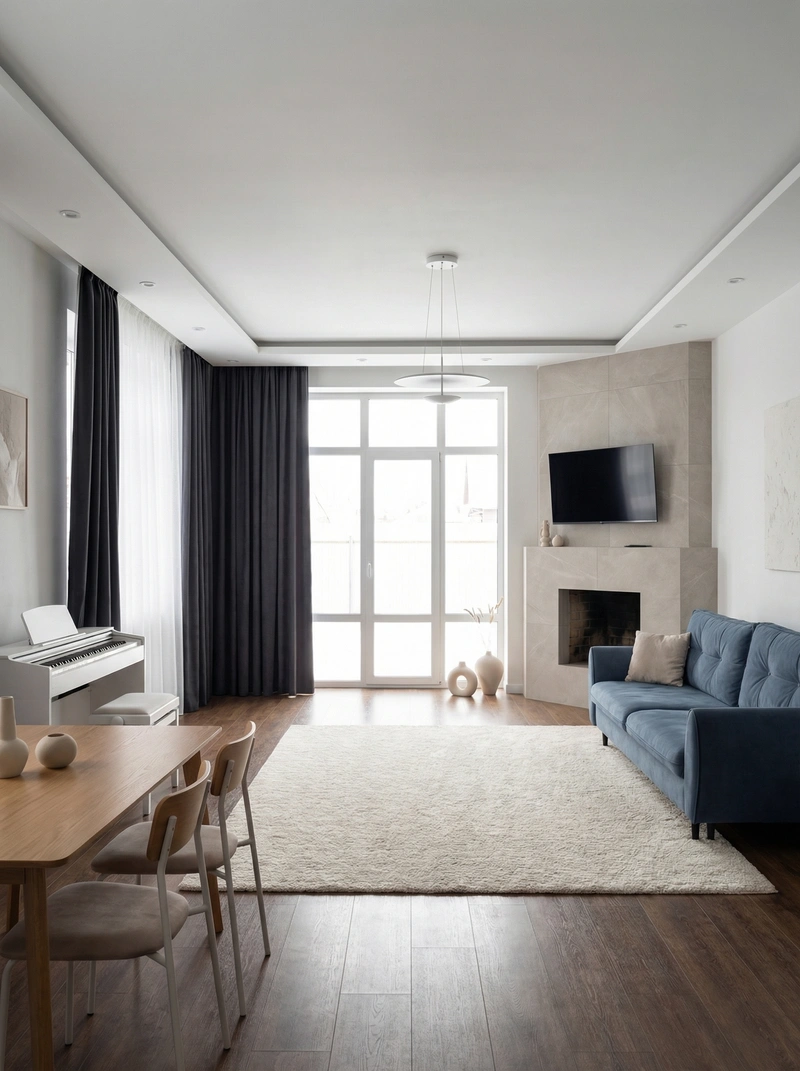Дизайн гостиной в стиле Минимализм — фото интерьера от нейросети RoomGPT