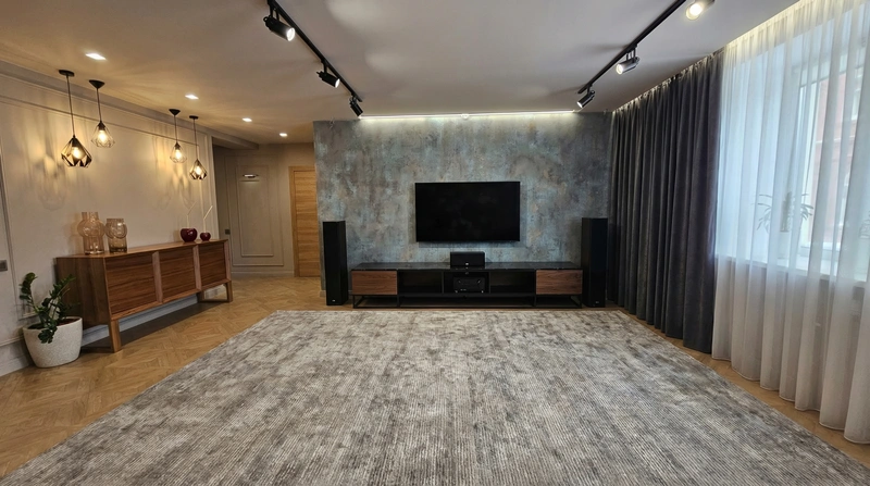 Дизайн интерьера в стиле Контемпорари — Гостиная от нейросети RoomGPT