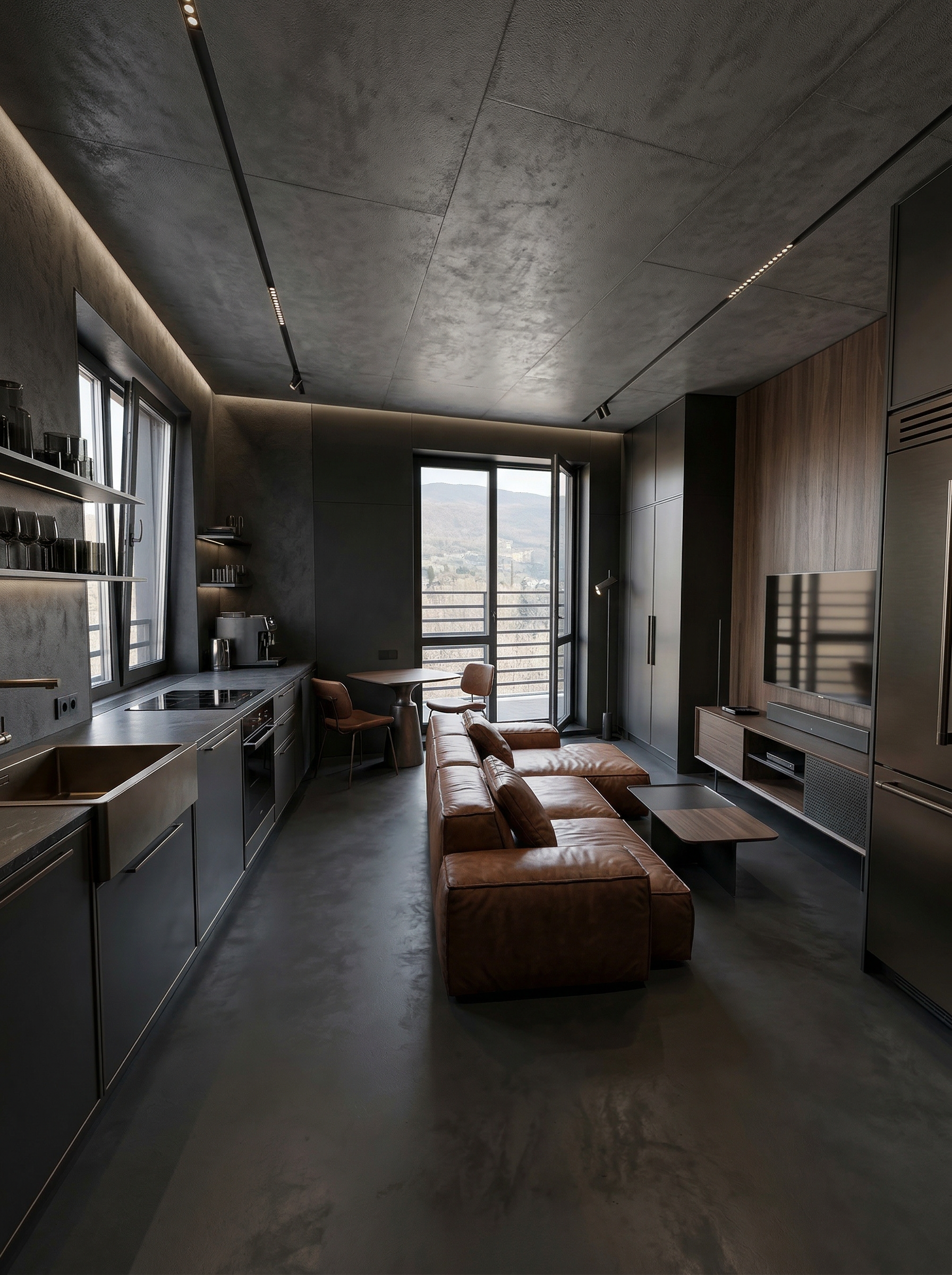 Дизайн Гостиная в стиле Блэктэк от нейросети RoomGPT