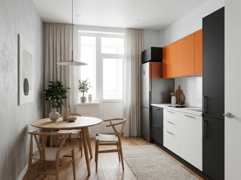 Дизайн интерьера в стиле Сканди — Кухня от нейросети RoomGPT