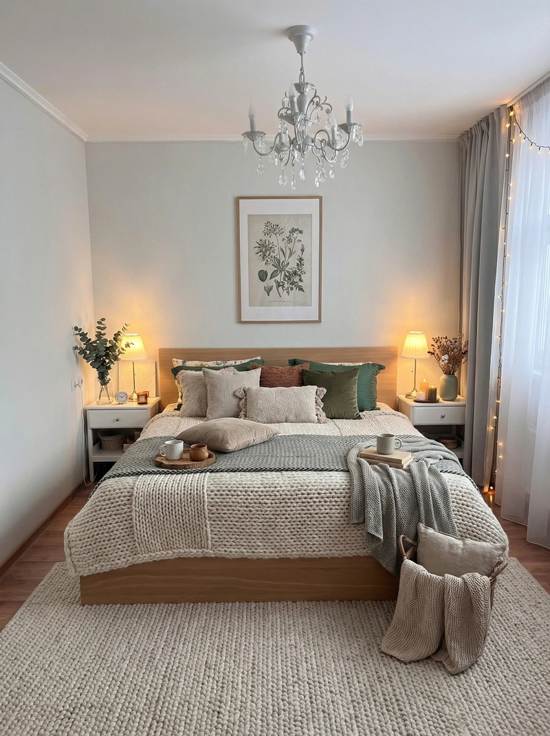 Дизайн интерьера в стиле Хюгге — Спальня от нейросети RoomGPT