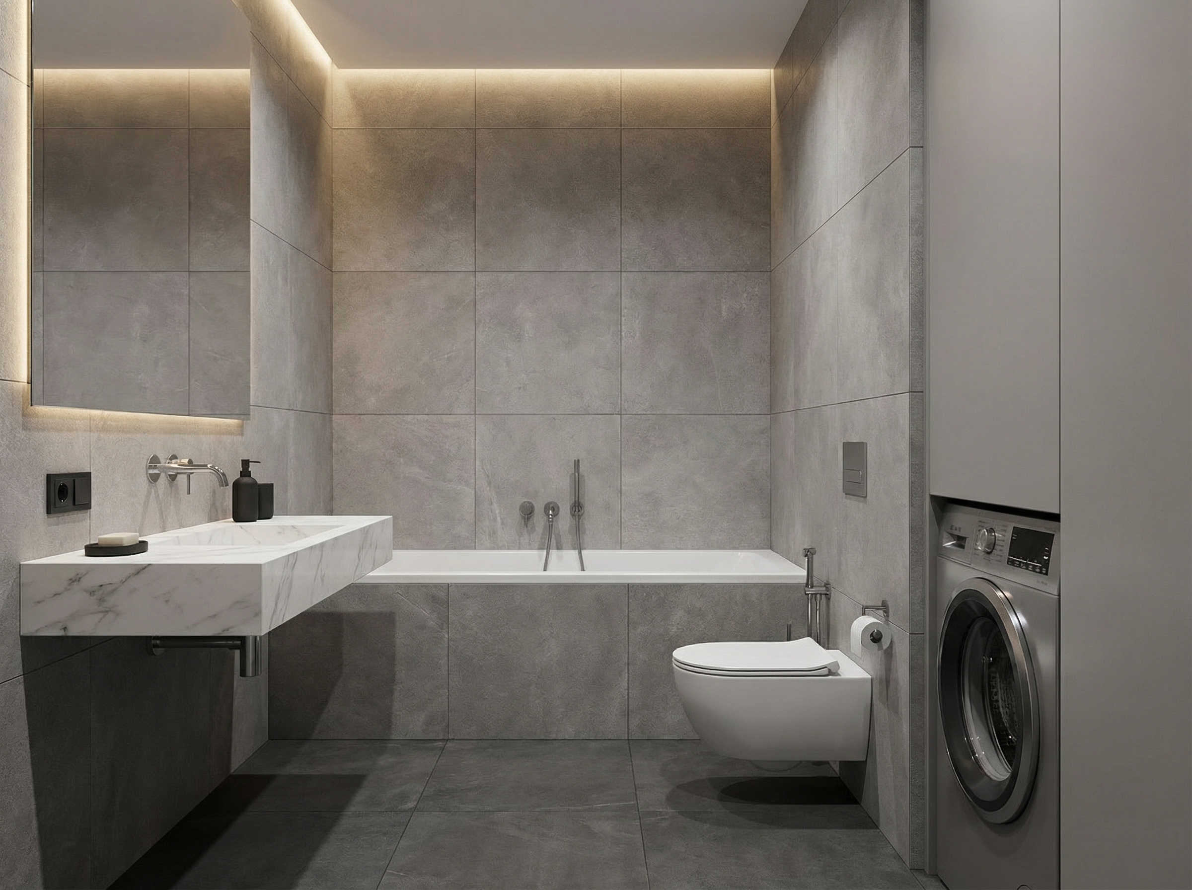 Дизайн ванной в стиле Минимализм — фото интерьера от нейросети RoomGPT