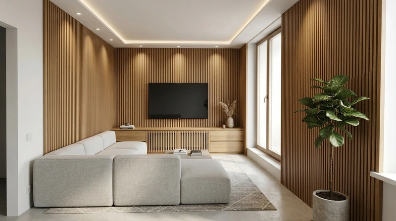 Дизайн интерьера в стиле Минимализм — Гостиная от нейросети RoomGPT