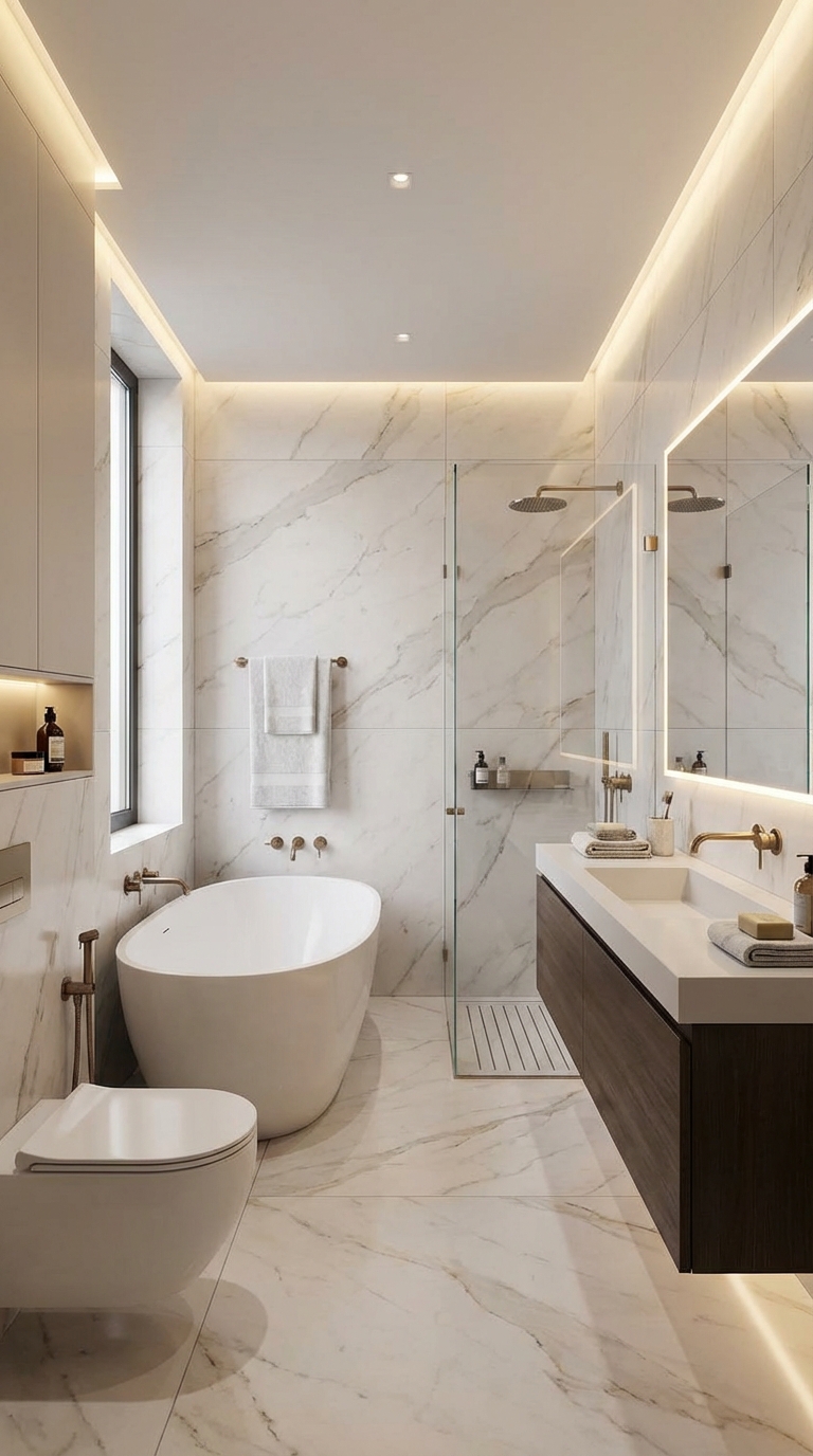 Дизайн ванной в стиле Минимализм — фото интерьера от нейросети RoomGPT