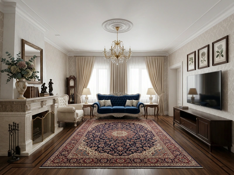 Дизайн интерьера в стиле Классика — Гостиная от нейросети RoomGPT