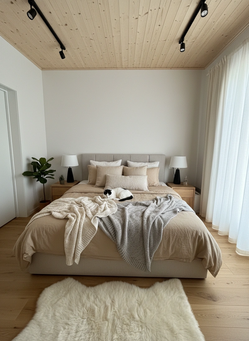 Дизайн интерьера в стиле Хюгге — Спальня от нейросети RoomGPT