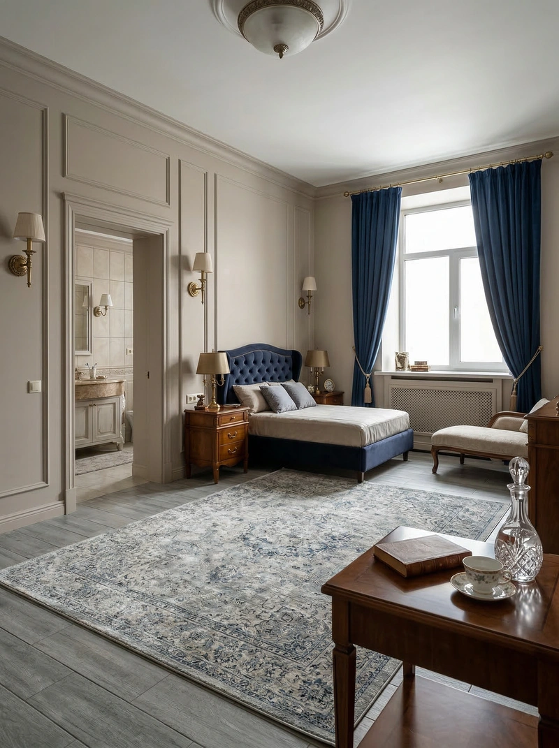 Дизайн спальни в стиле Классика — фото интерьера от нейросети RoomGPT