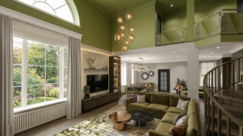 Дизайн гостиной в стиле Британский — фото интерьера от нейросети RoomGPT