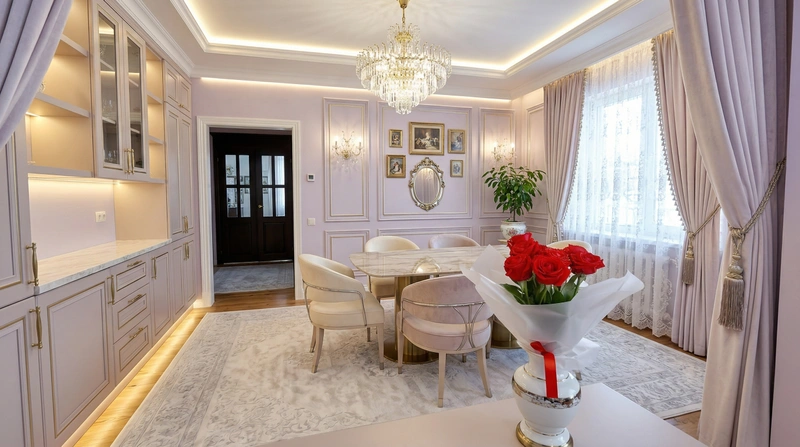 Дизайн гостиной в стиле Неоклассика — фото интерьера от нейросети RoomGPT