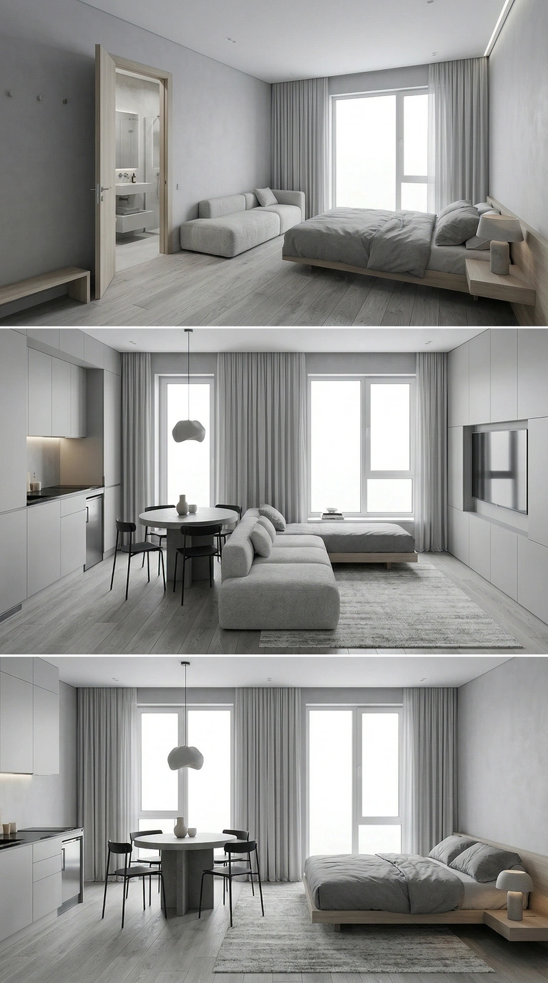 Дизайн гостиной в стиле Минимализм — фото интерьера от нейросети RoomGPT