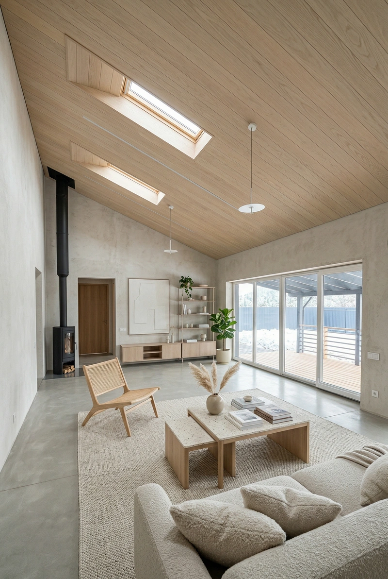 Дизайн гостиной в стиле Сканди — фото интерьера от нейросети RoomGPT