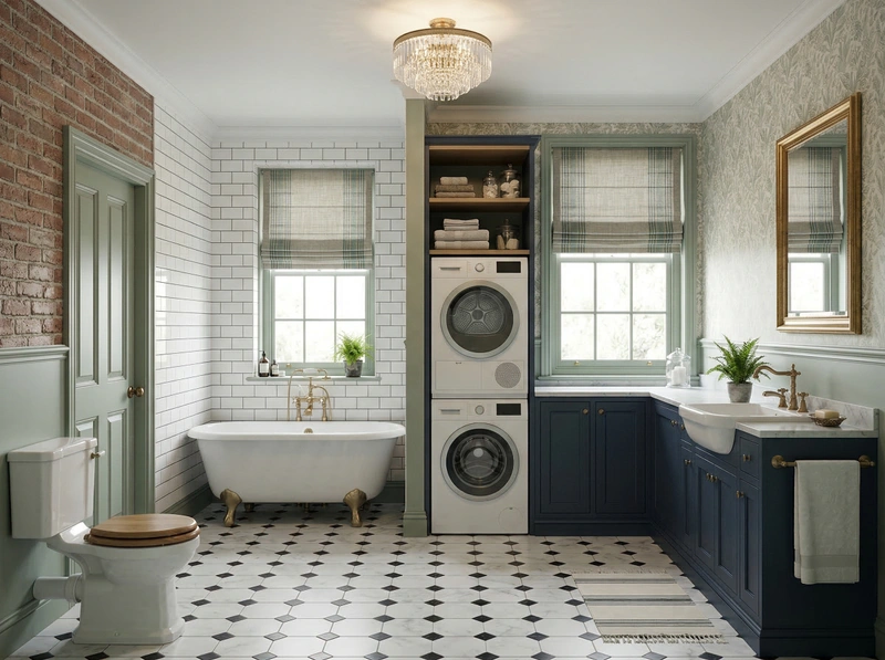 Дизайн ванной в стиле Классика — фото интерьера от нейросети RoomGPT