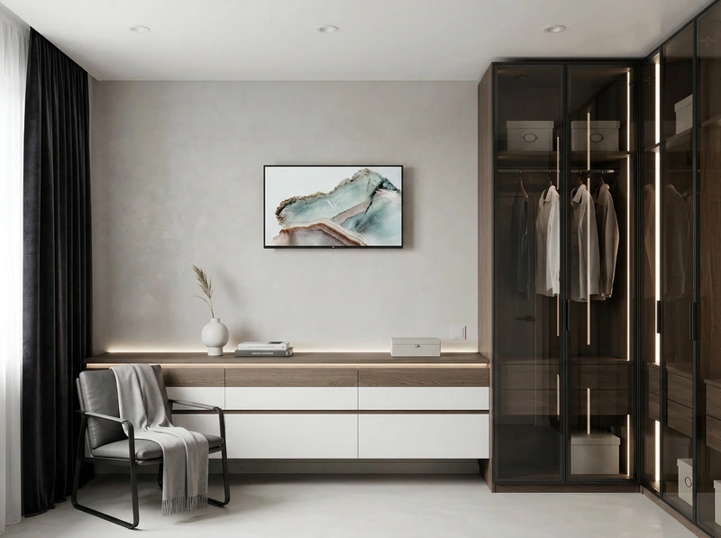 Дизайн интерьера в стиле Минимализм — Спальня от нейросети RoomGPT