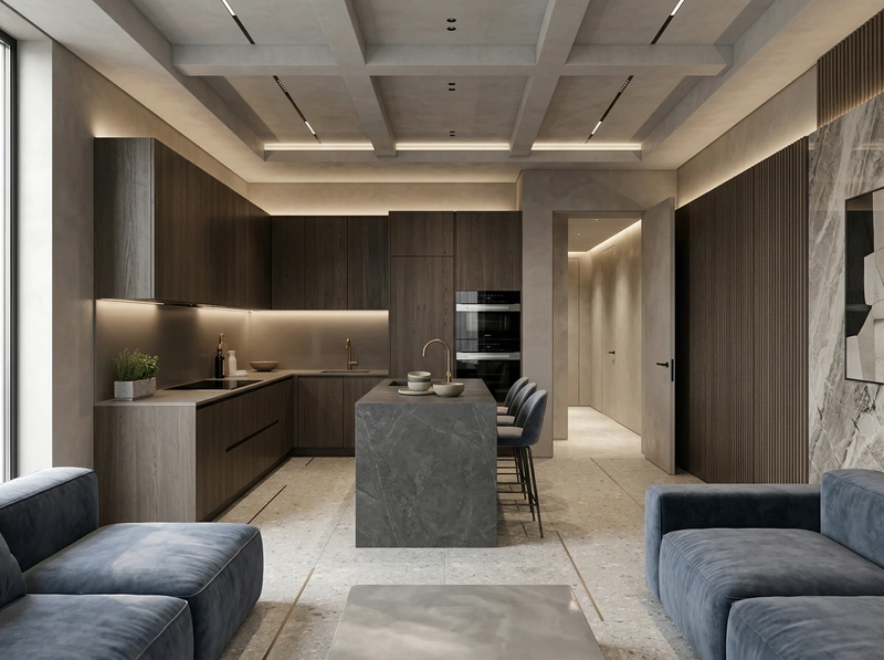 Дизайн гостиной в стиле Контемпорари — фото интерьера от нейросети RoomGPT