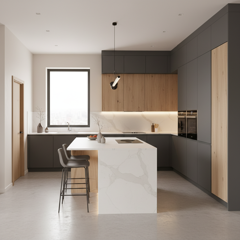 Дизайн кухни в стиле Минимализм — фото интерьера от нейросети RoomGPT