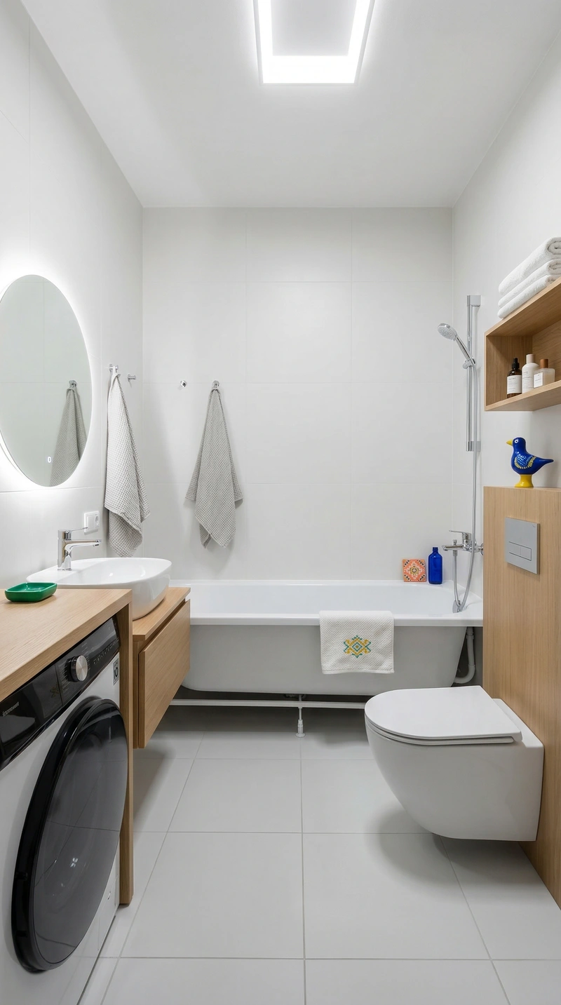 Дизайн интерьера в стиле Сканди — Ванная от нейросети RoomGPT