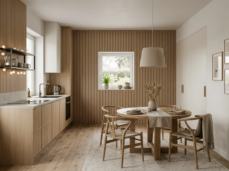 Дизайн интерьера в стиле Хюгге — Кухня от нейросети RoomGPT