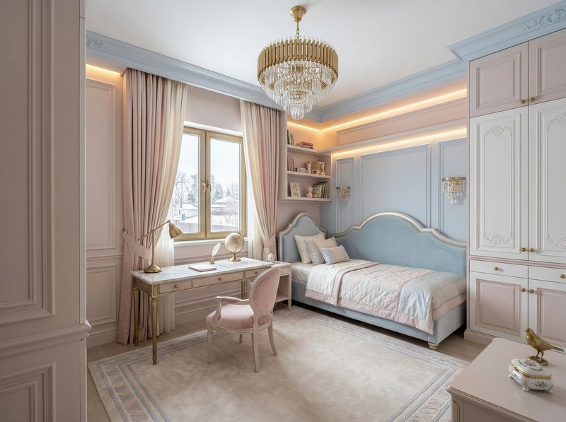 Дизайн интерьера в стиле Неоклассика — Гостиная от нейросети RoomGPT