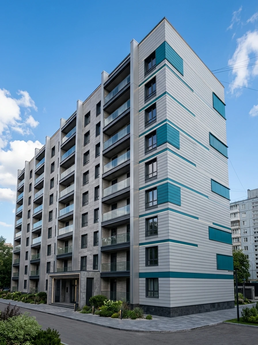 Дизайн фасада в стиле Хай-тек — Фасад от нейросети RoomGPT
