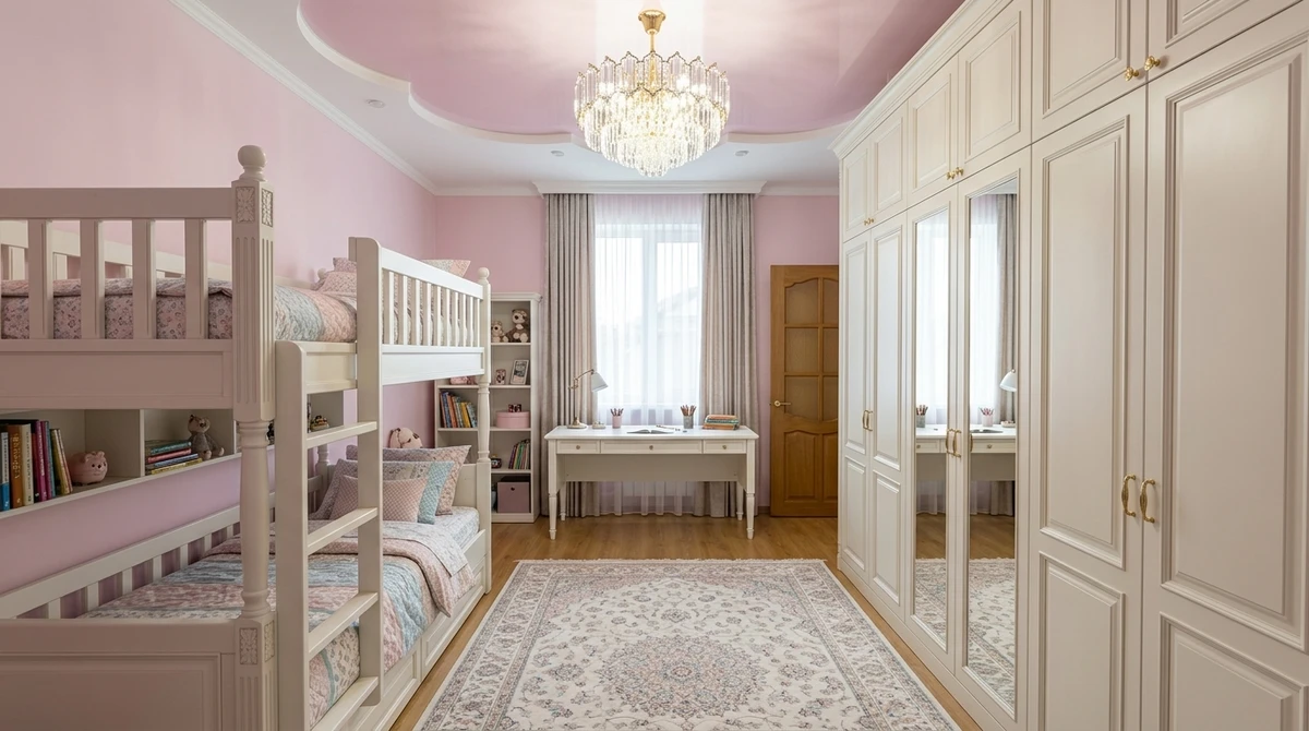 Дизайн детской в стиле Классика — фото интерьера от нейросети RoomGPT