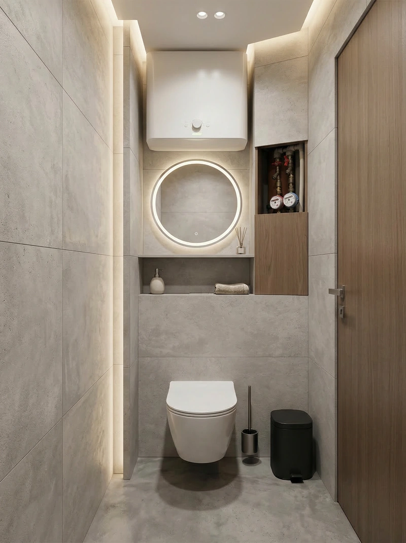 Дизайн интерьера в стиле Минимализм — Ванная от нейросети RoomGPT