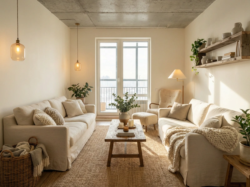 Дизайн интерьера в стиле Хюгге — Гостиная от нейросети RoomGPT