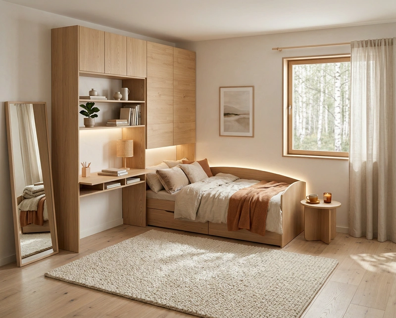 Дизайн интерьера в стиле Хюгге — Спальня от нейросети RoomGPT