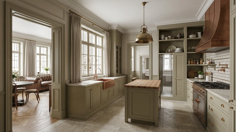Дизайн интерьера в стиле Классика — Кухня от нейросети RoomGPT