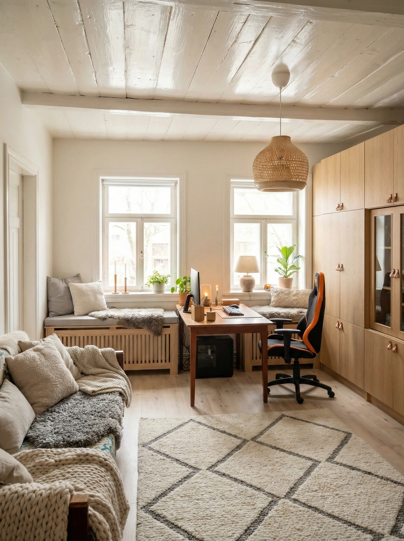 Дизайн интерьера в стиле Хюгге — Гостиная от нейросети RoomGPT