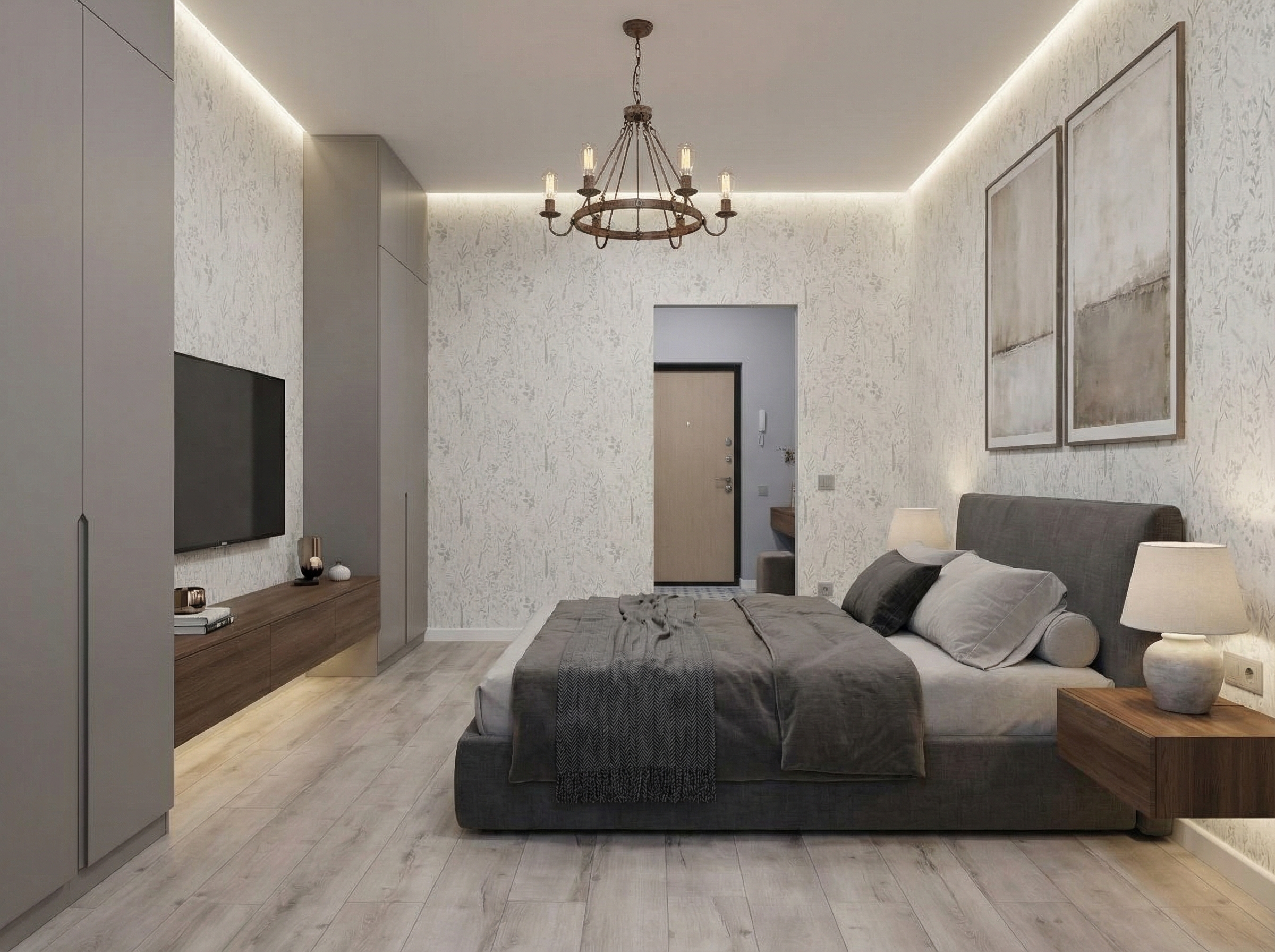 Дизайн спальни в стиле Минимализм — фото интерьера от нейросети RoomGPT