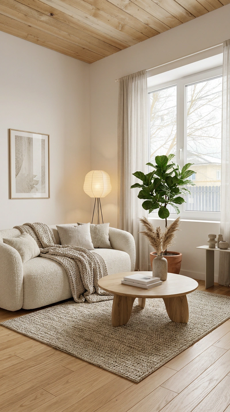 Дизайн интерьера в стиле Хюгге — Гостиная от нейросети RoomGPT