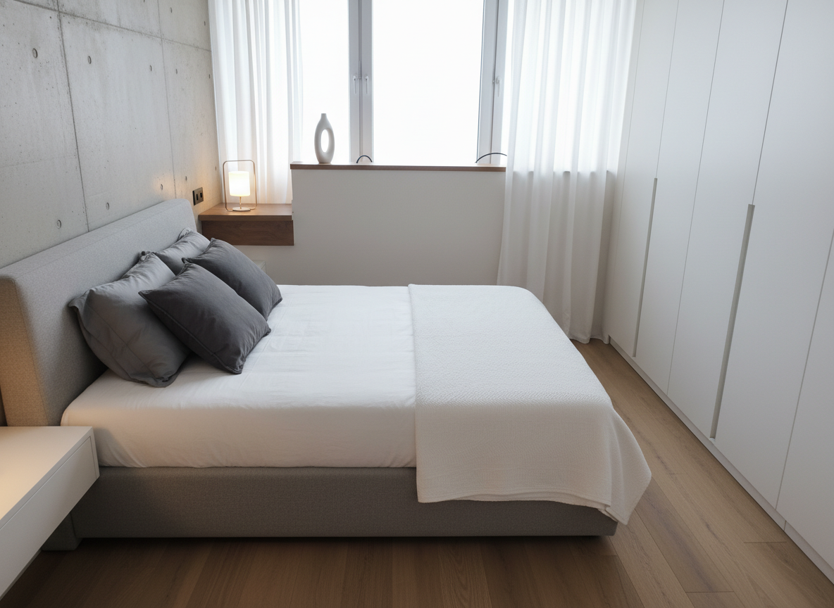 Дизайн спальни в стиле Минимализм — фото интерьера от нейросети RoomGPT