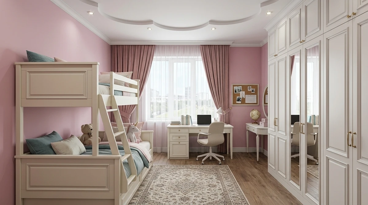 Дизайн детской в стиле Классика — фото интерьера от нейросети RoomGPT