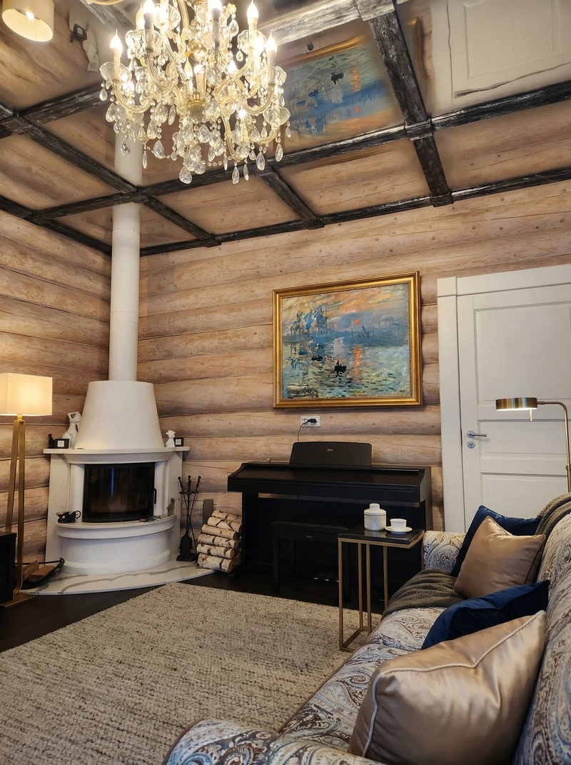 Дизайн интерьера в стиле Контемпорари — Гостиная от нейросети RoomGPT