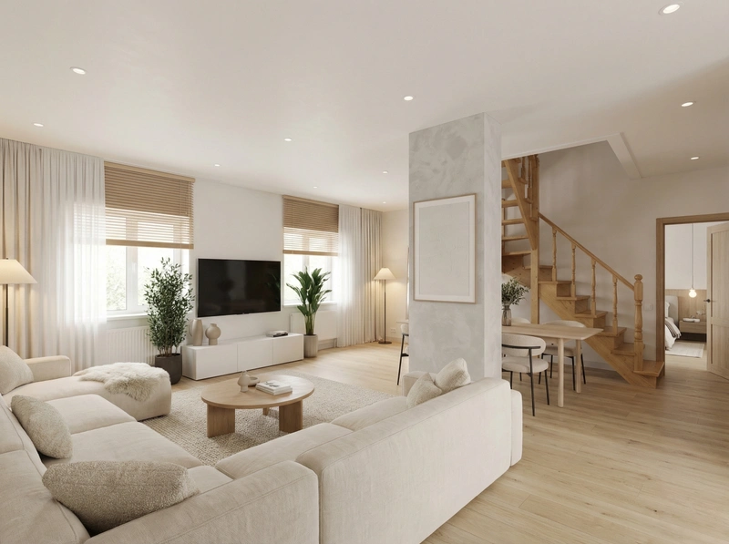 Дизайн интерьера в стиле Сканди — Гостиная от нейросети RoomGPT