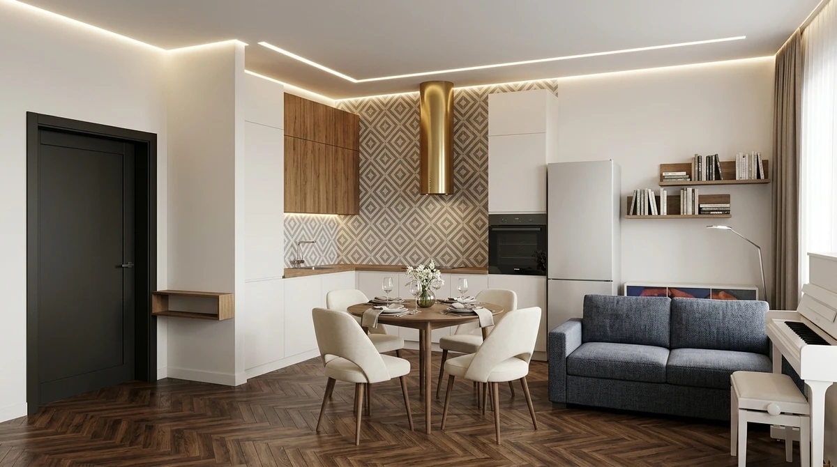 Дизайн интерьера в стиле Минимализм — Гостиная от нейросети RoomGPT