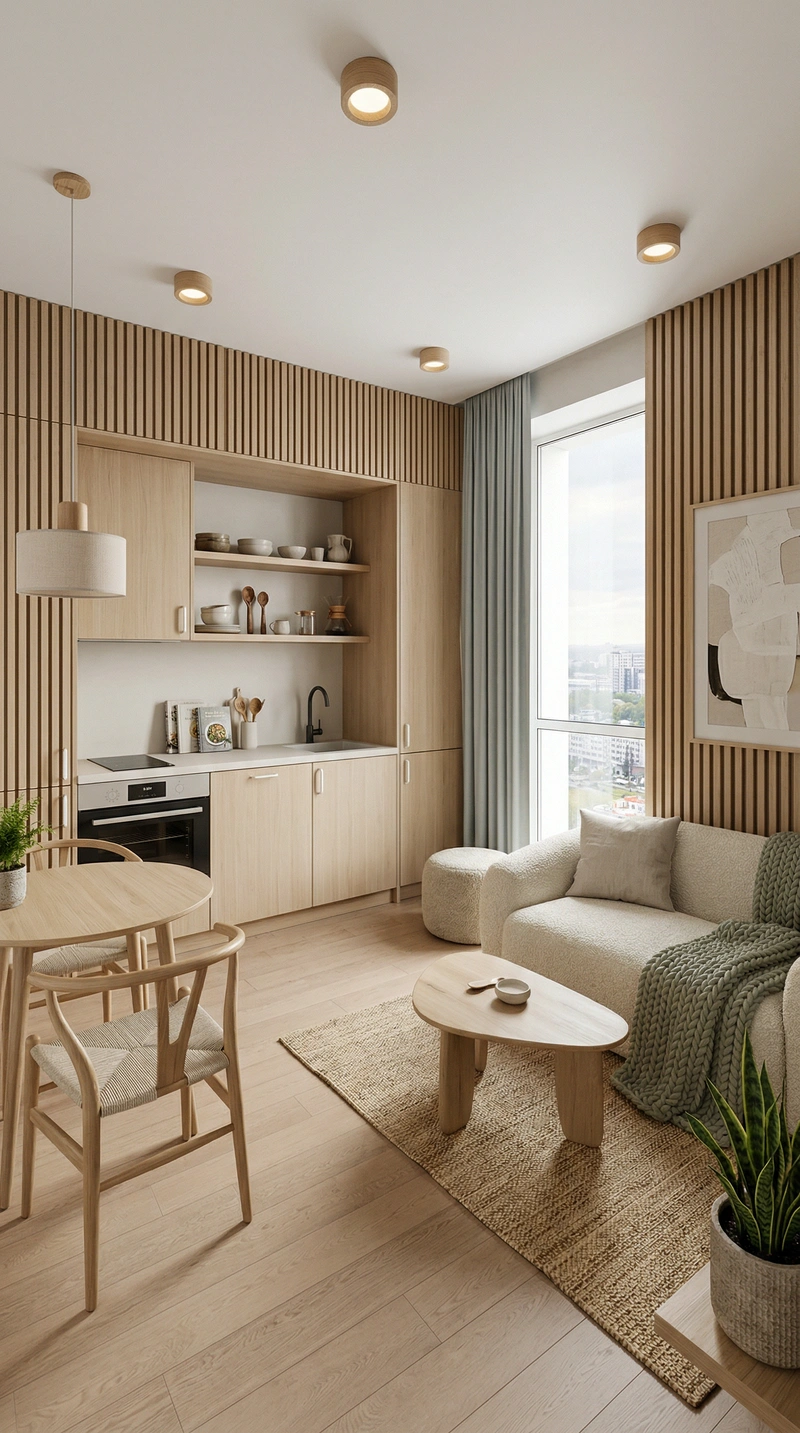 Дизайн интерьера в стиле Хюгге — Кухня от нейросети RoomGPT