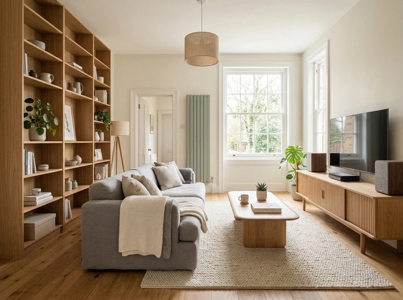 Дизайн интерьера в стиле Хюгге — Гостиная от нейросети RoomGPT