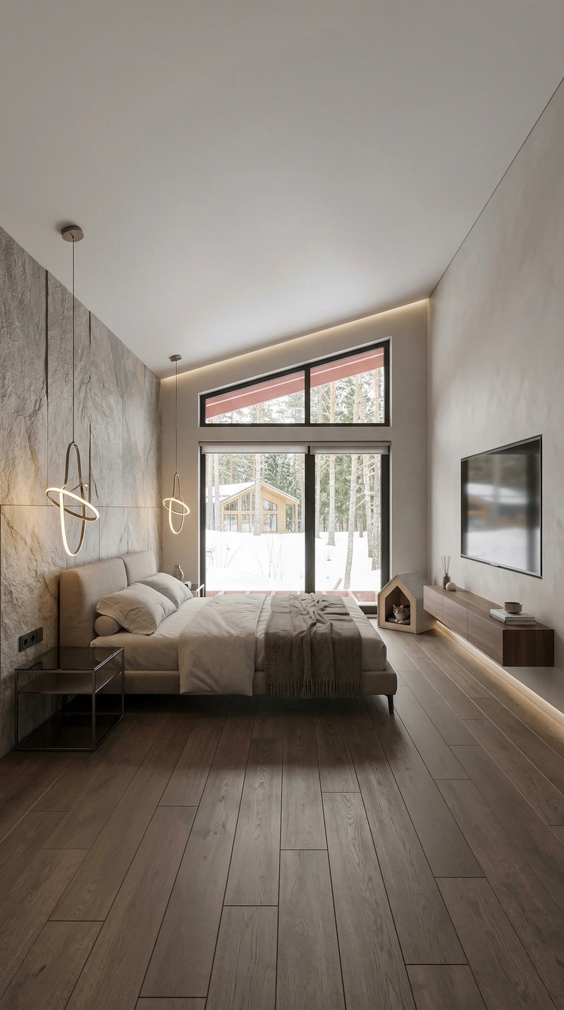 Дизайн интерьера в стиле Минимализм — Спальня от нейросети RoomGPT