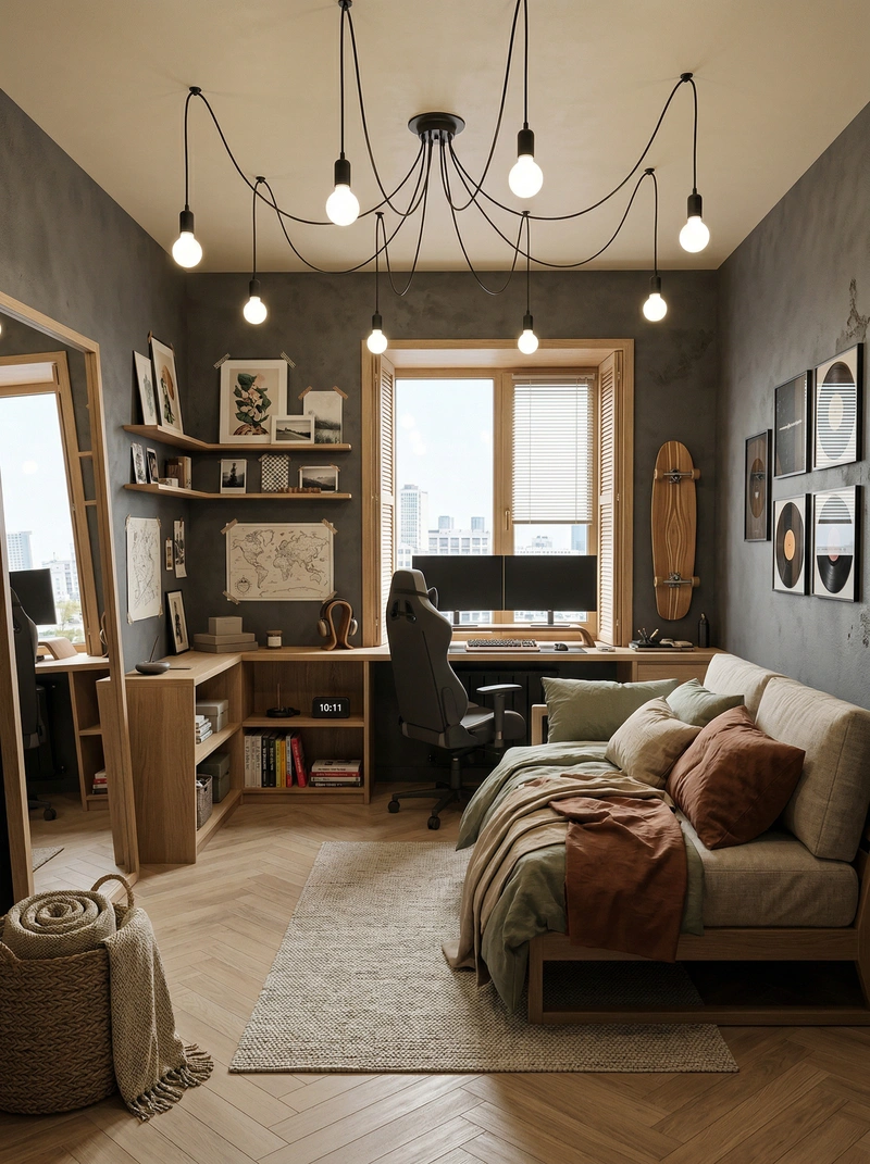 Дизайн спальни в стиле Japandi — фото интерьера от нейросети RoomGPT