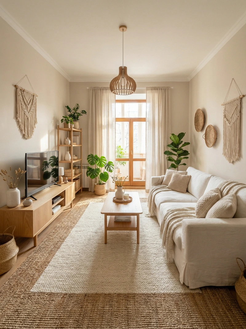 Дизайн интерьера в стиле Хюгге — Гостиная от нейросети RoomGPT