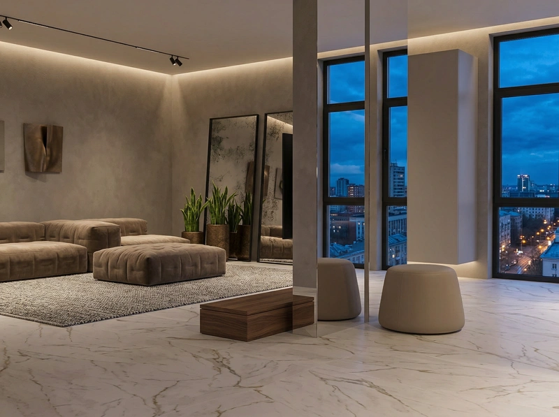 Дизайн интерьера в стиле Минимализм — Гостиная от нейросети RoomGPT