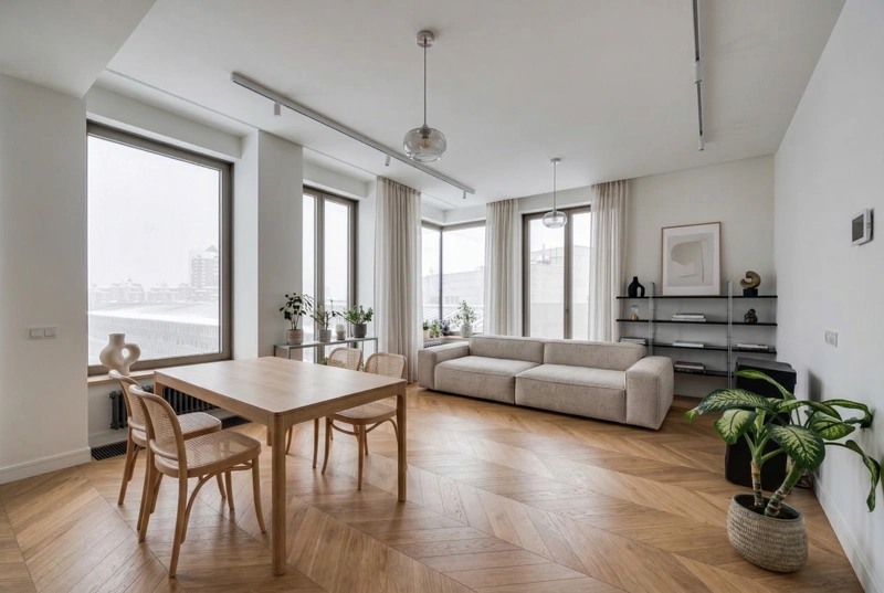 Дизайн интерьера в стиле Минимализм — Гостиная от нейросети RoomGPT