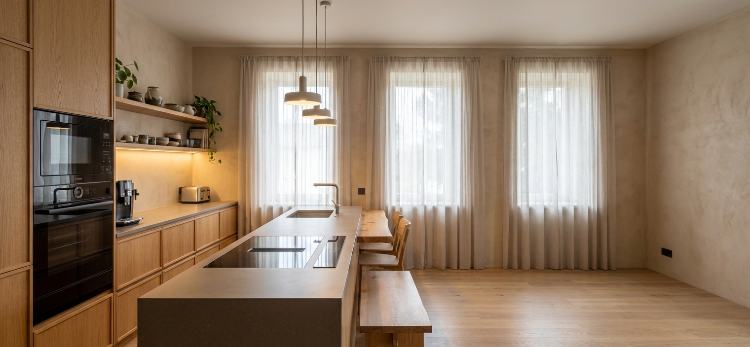 Дизайн кухни в стиле Минимализм — фото интерьера от нейросети RoomGPT