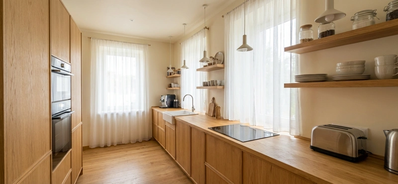 Дизайн интерьера в стиле Сканди — Кухня от нейросети RoomGPT