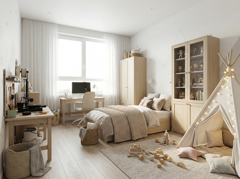 Дизайн интерьера в стиле Хюгге — Детская от нейросети RoomGPT