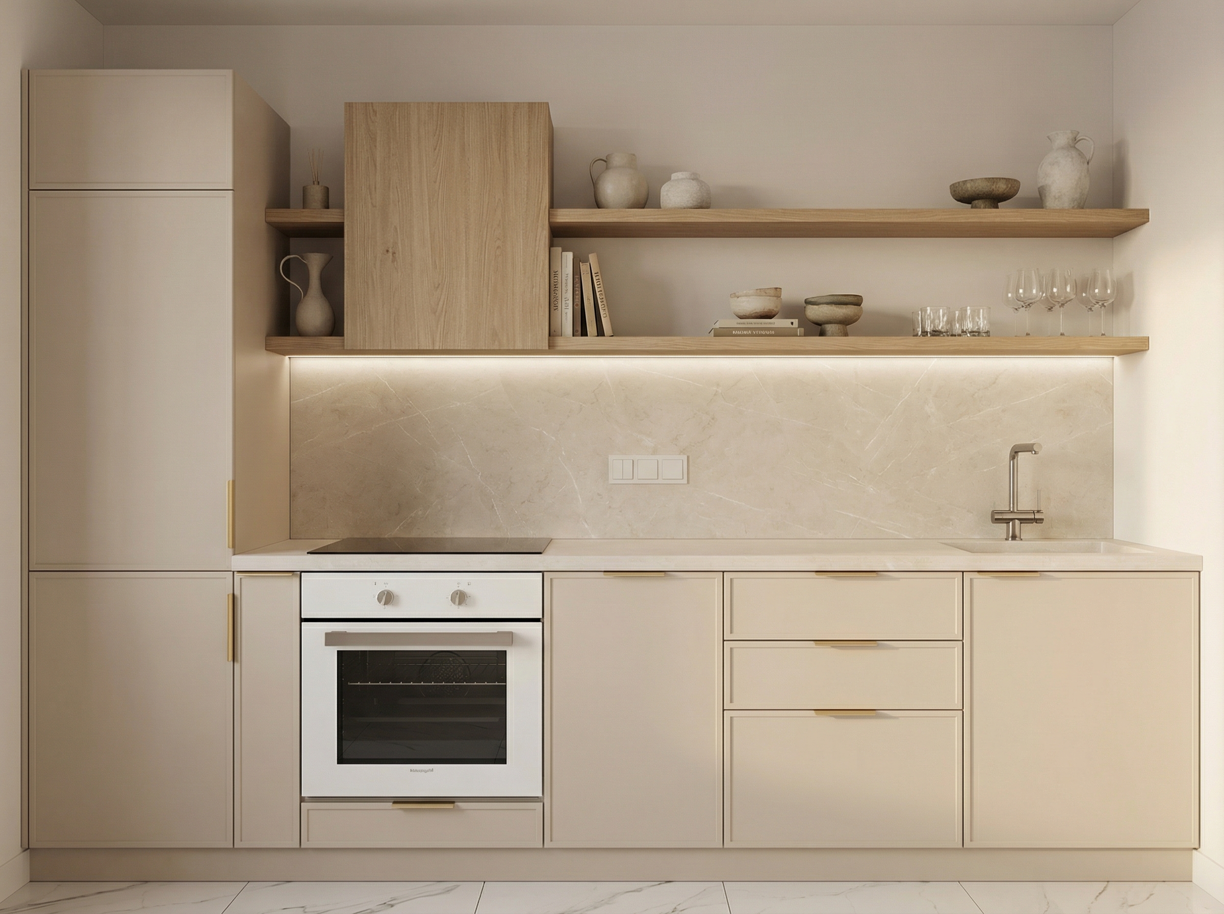 Дизайн кухни в стиле Минимализм — фото интерьера от нейросети RoomGPT